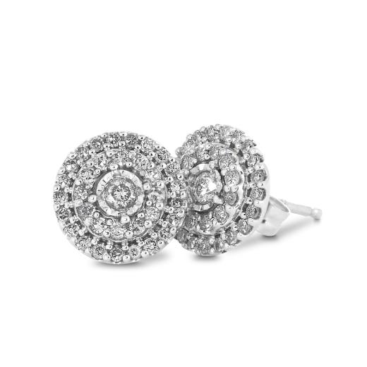 10K White Gold Bouquet Earrings