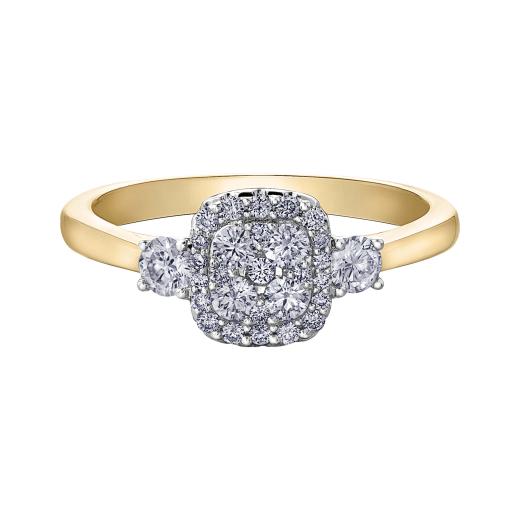 Glacier Fire 14K Yellow & White Gold 0.50CTW Mystere Bridal Ring