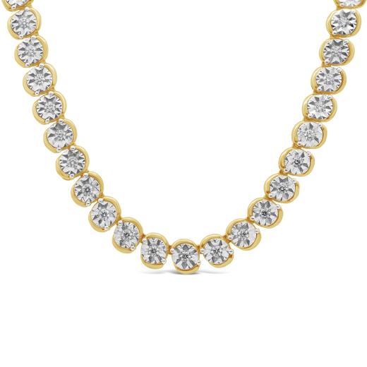 Lab Grown Diamond Necklace in 18K Yellow Gold Vermeil