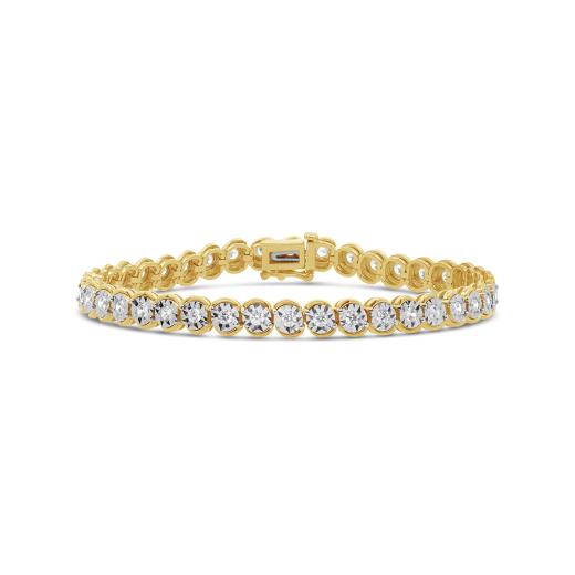 Lab Grown Diamond Tennis Bracelet in 18K Yellow Gold Vermeil