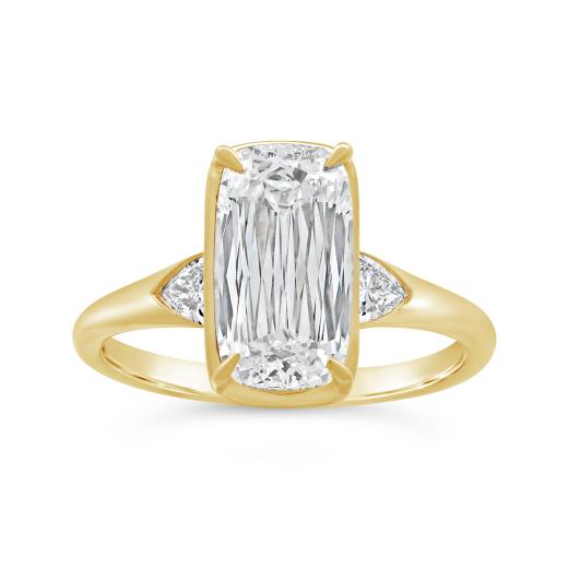 New Brilliance Youra Lab Grown 3.20CTW Cushion Diamond Bridal Ring in 14K Yellow Gold