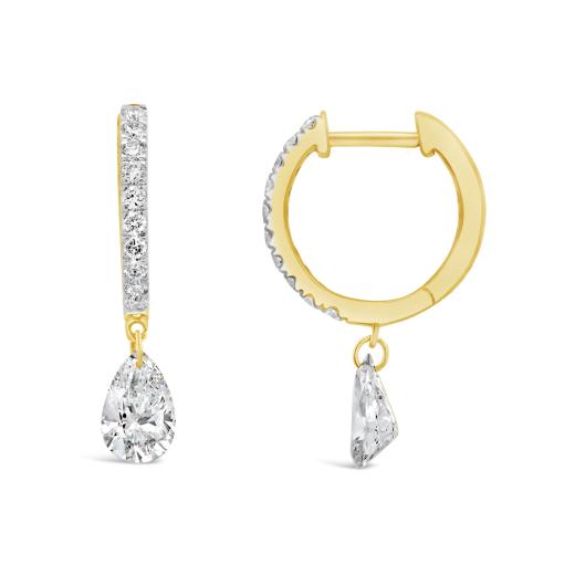 Pierced by Light Lab Grown Diamond Hoop Earrings in 10K Yellow Gold