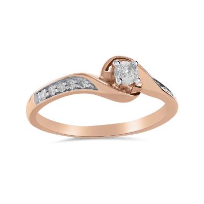 Glacier Fire 10K Rose Gold 0.20CTW Bridal Ring | Charm Diamond Centres