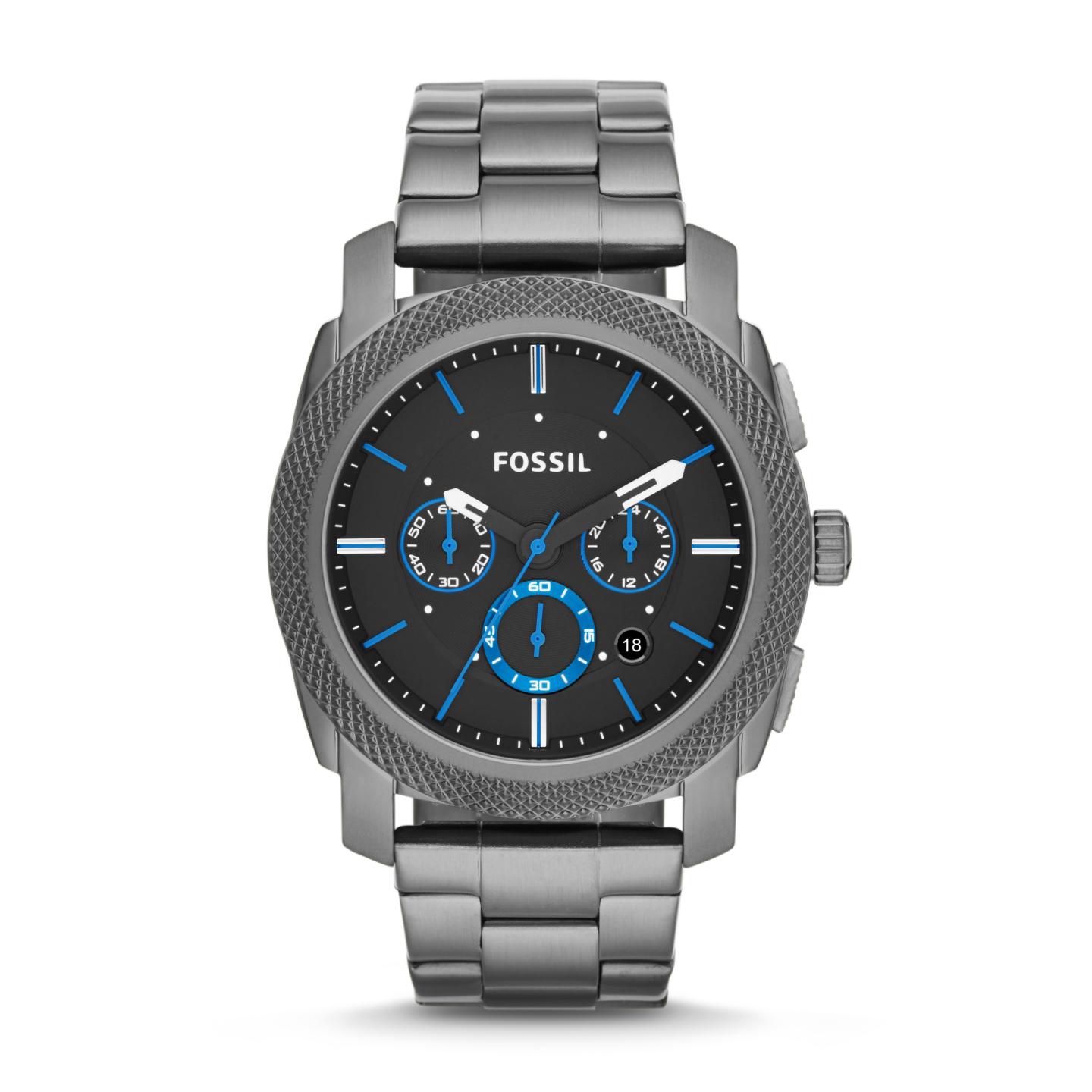 Fossil Men's Machine Chronograph Smoke Stainless Steel Watch