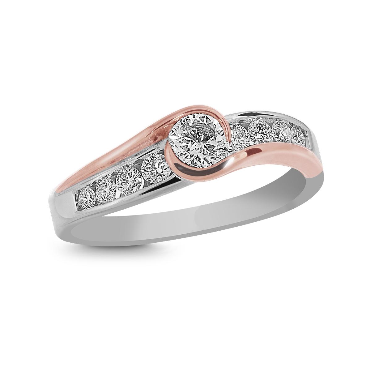 Glacier Fire 14K White & Rose Gold 0.54CTW Bridal Ring