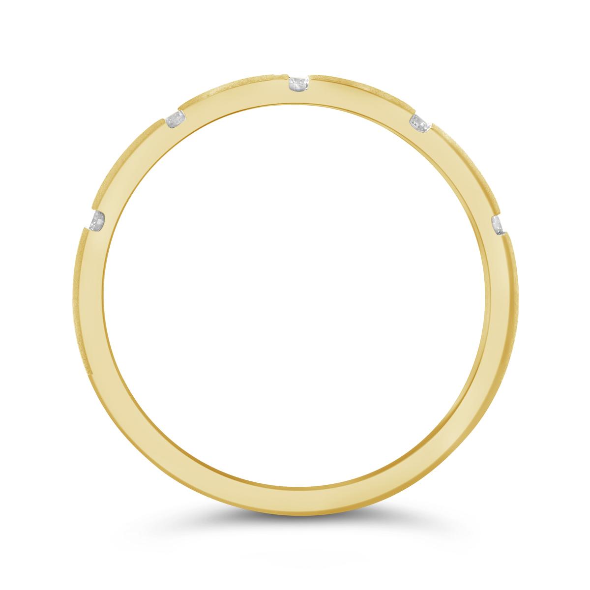 Men's 10K Yellow & White Gold 0.10CTW Diamond Wedding Band