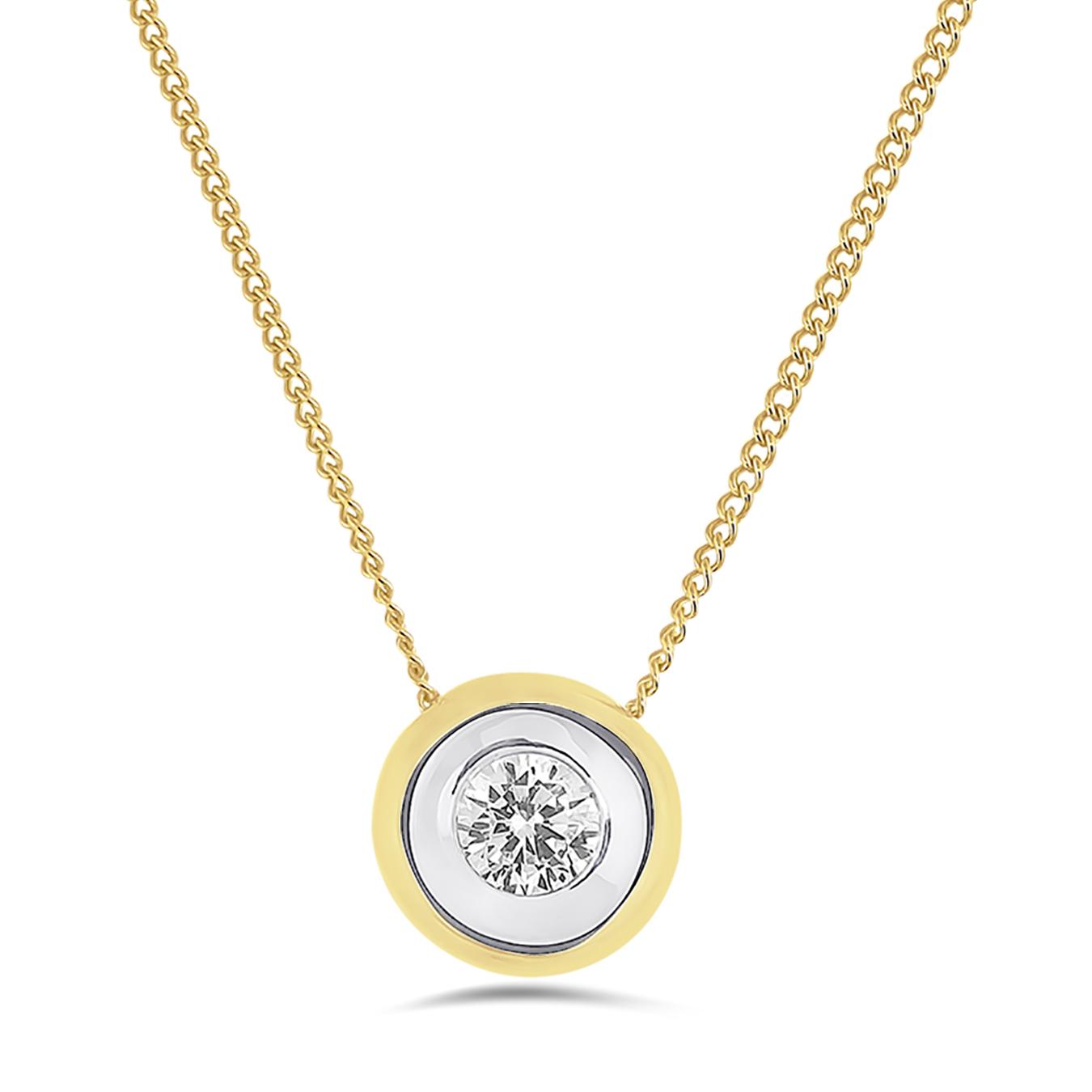 10K Yellow Gold 0.10CTW Bezel Pendant