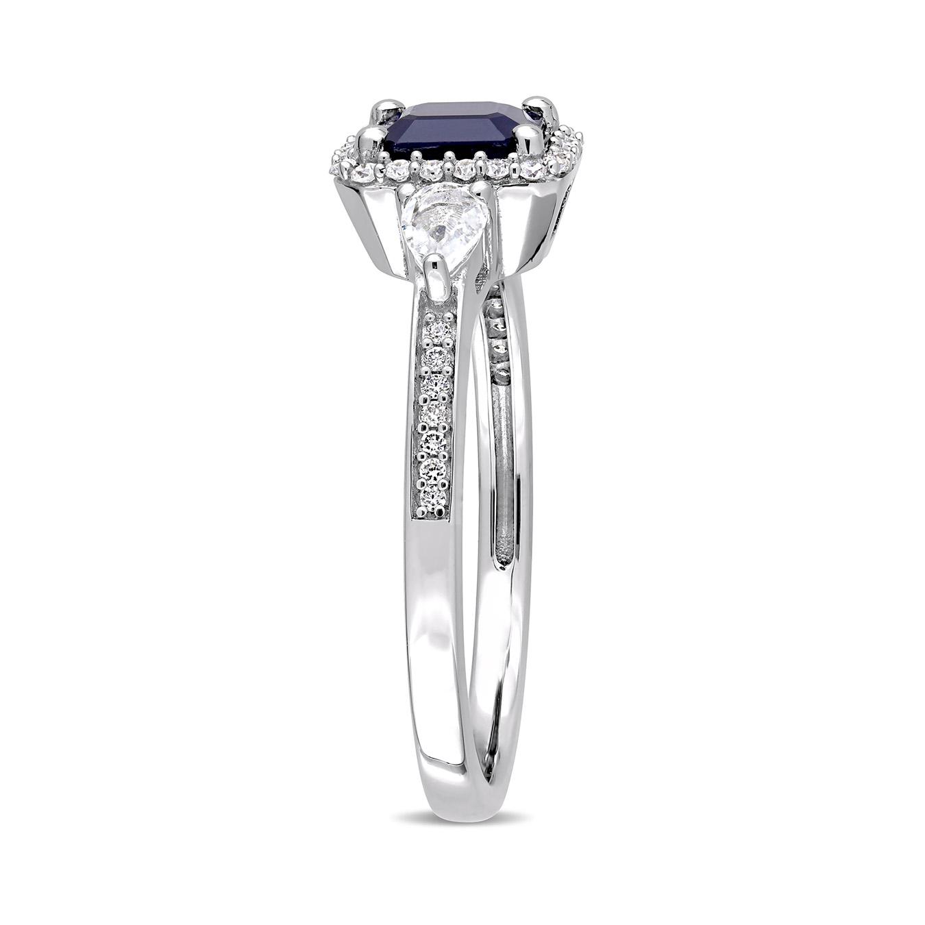 Julianna B 14K White Gold Blue Sapphire, Sapphire & Diamond Ring