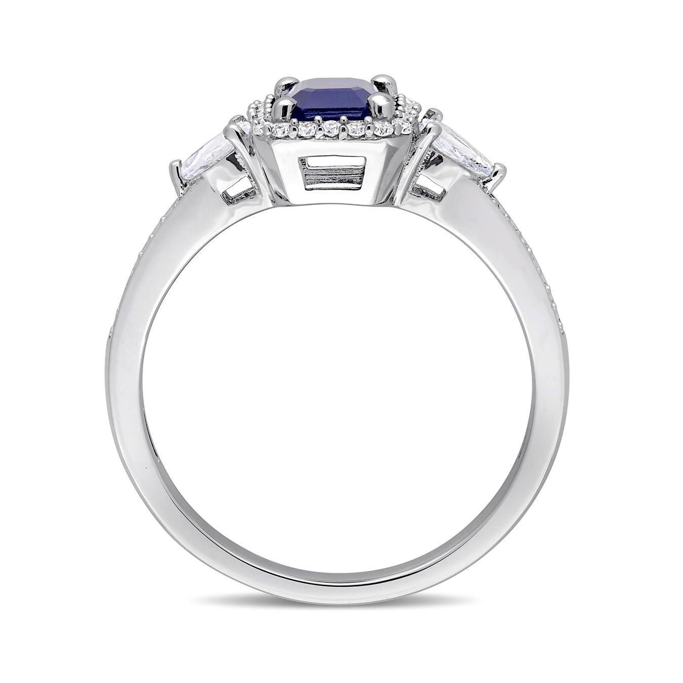 Julianna B 14K White Gold Blue Sapphire, Sapphire & Diamond Ring
