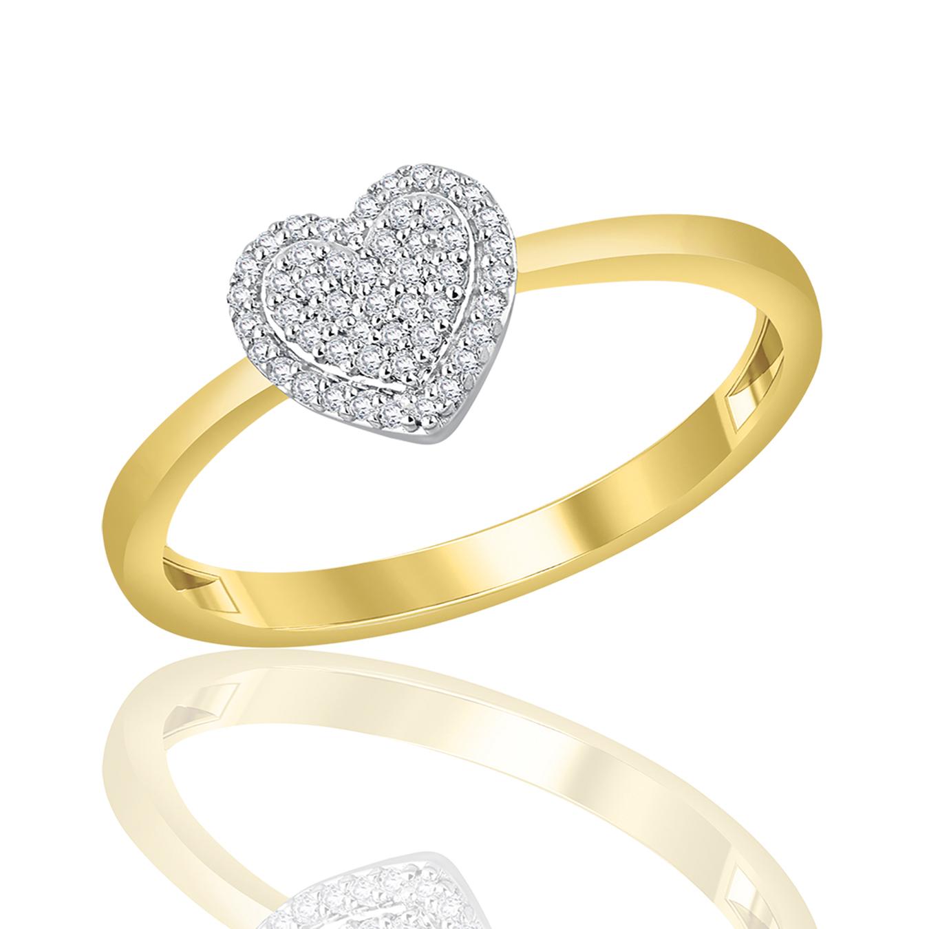 10K Yellow Gold Diamond Heart Ring