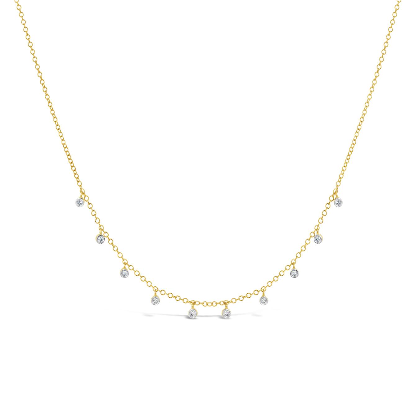 14K Yellow & White Gold Bezel 0.10CTW MeiraT Necklace