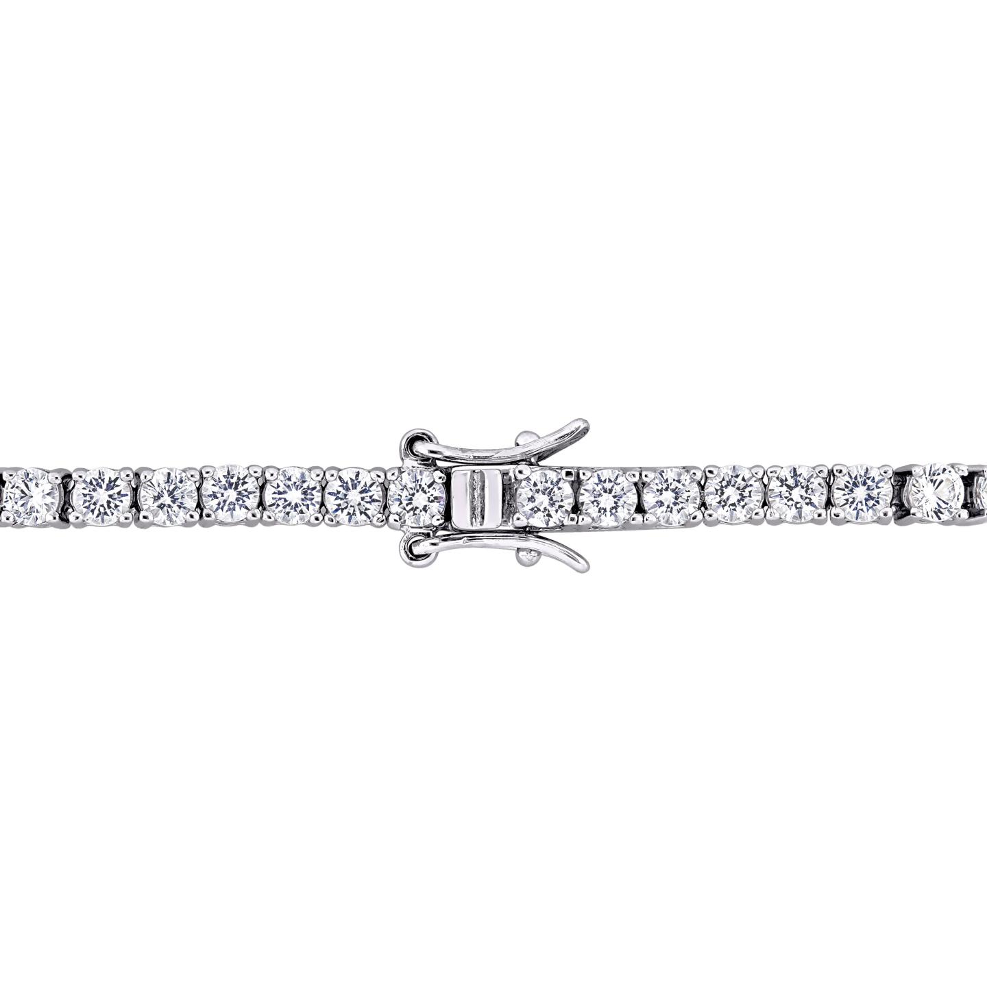 Julianna B Sterling Silver Created White Sapphire Tennis Bracelet 7"