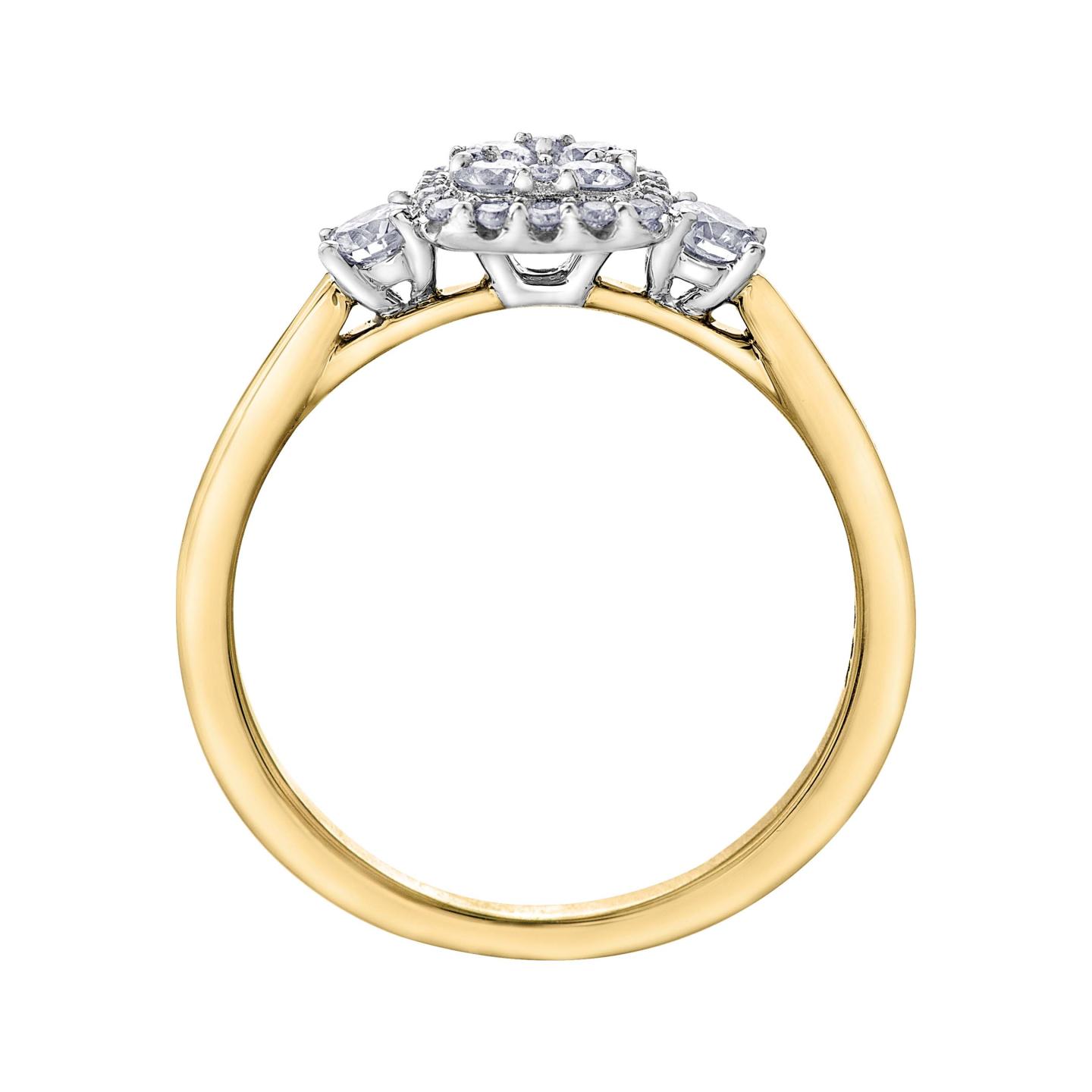 Glacier Fire 14K Yellow & White Gold 0.50CTW Mystere Bridal Ring