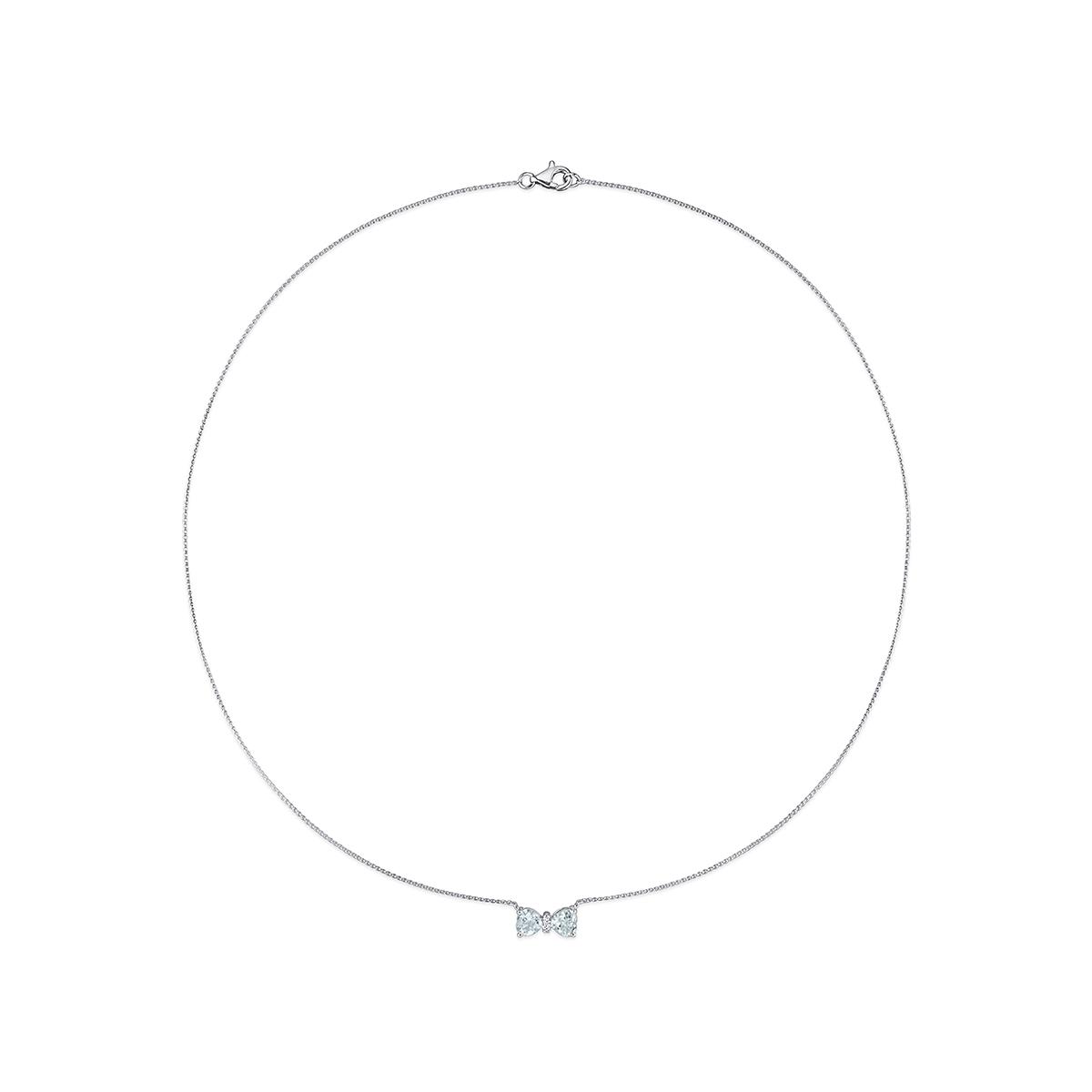 Julianna B 10K White Gold 0.015 CTW Diamond & Aquamarine Necklace