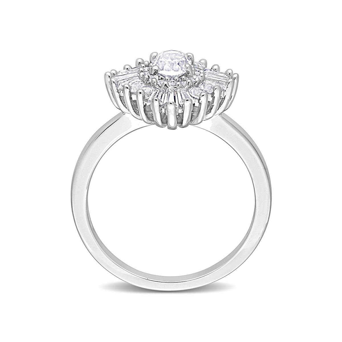 Julianna B Sterling Silver Created White Sapphire Ring