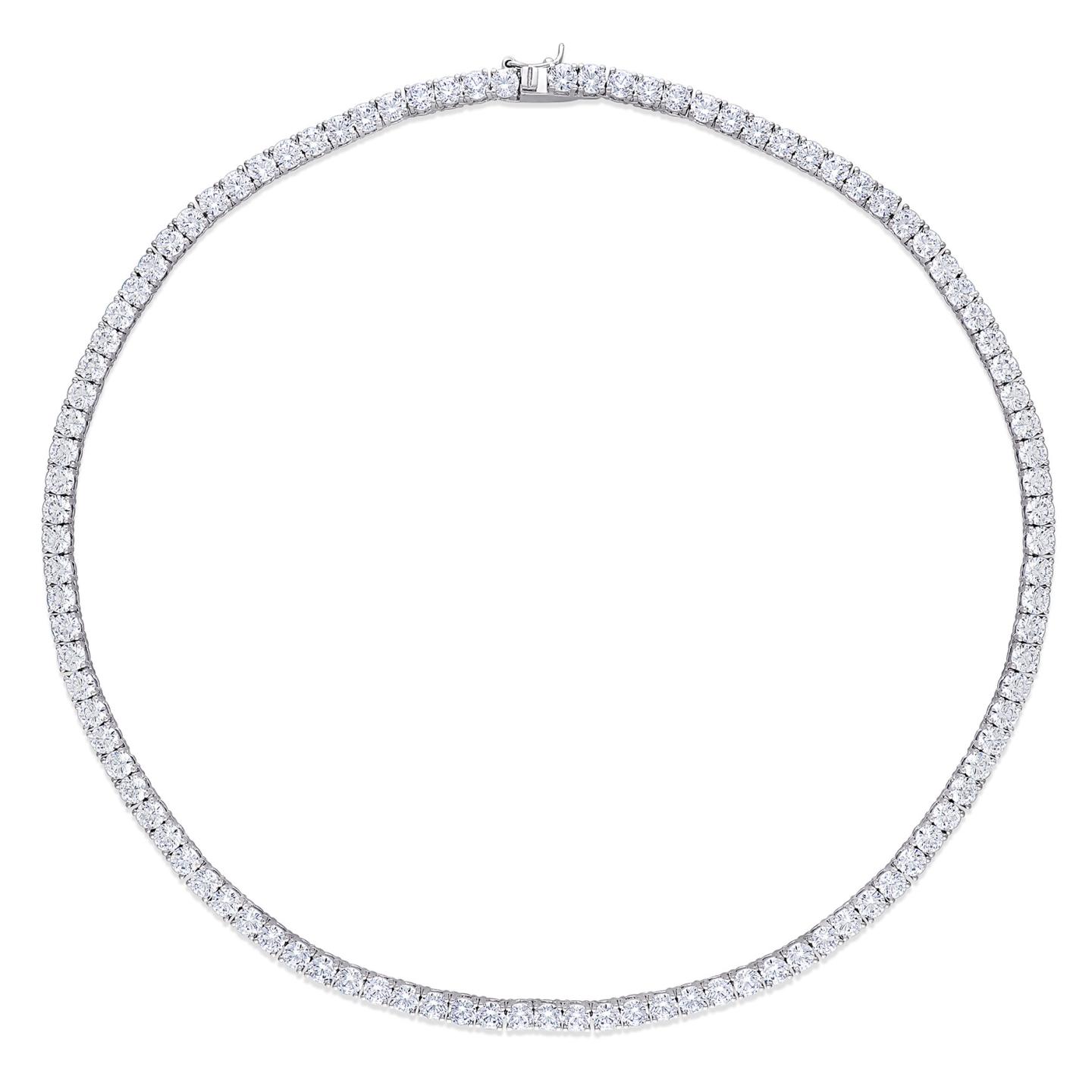 Julianna B Sterling Silver Cubic Zirconia Tennis Bracelet and Necklace Set