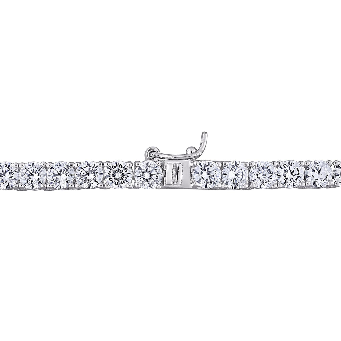 Julianna B Sterling Silver Cubic Zirconia Tennis Bracelet and Necklace Set