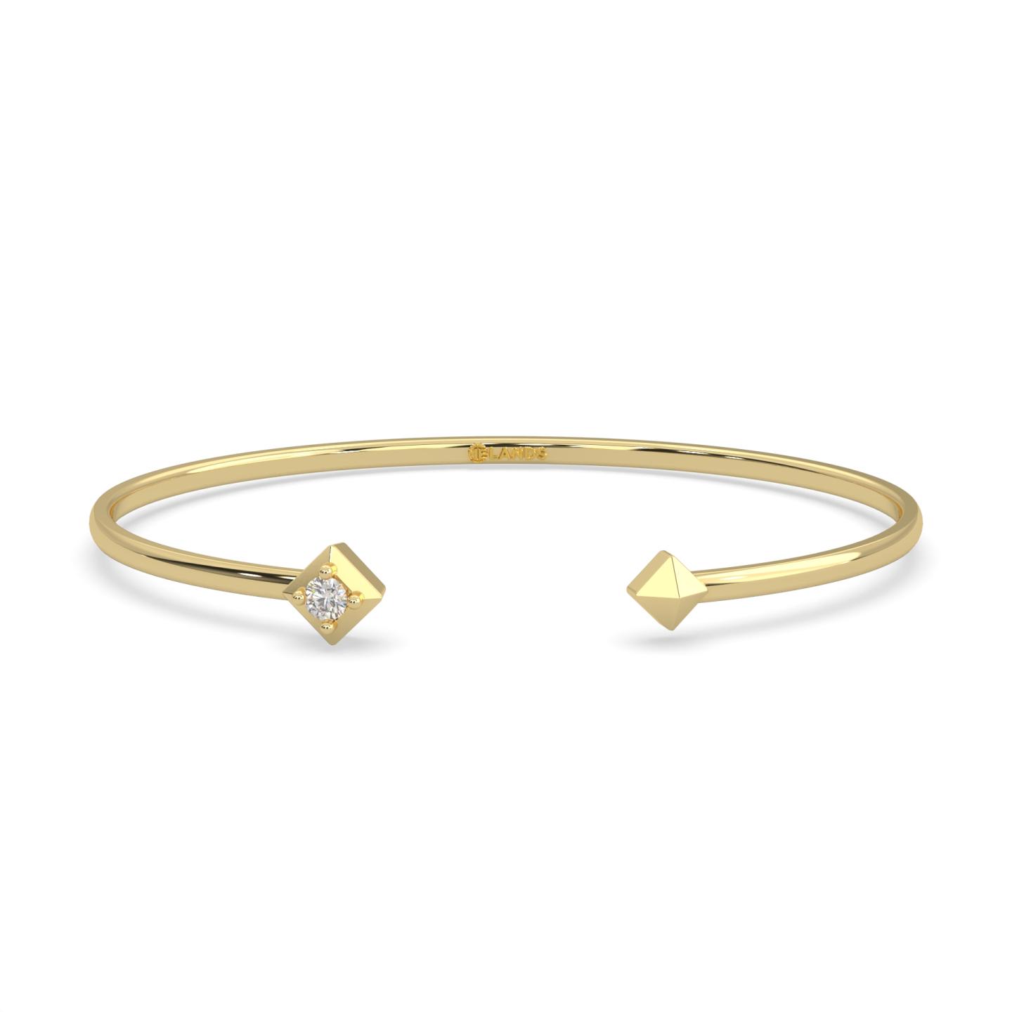 Lands Collection Modern Electrum Canadian Diamond Cuff Bracelet