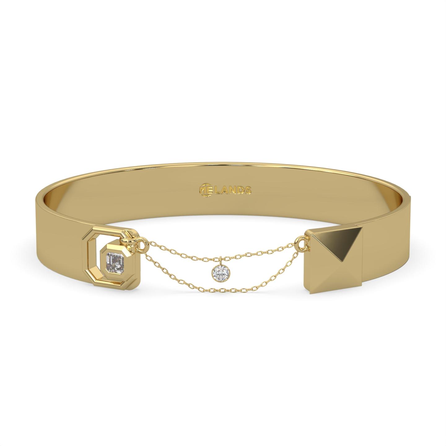 Lands Collection Modern Electrum Canadian 0.18CTW Diamond Cuff Bracelet