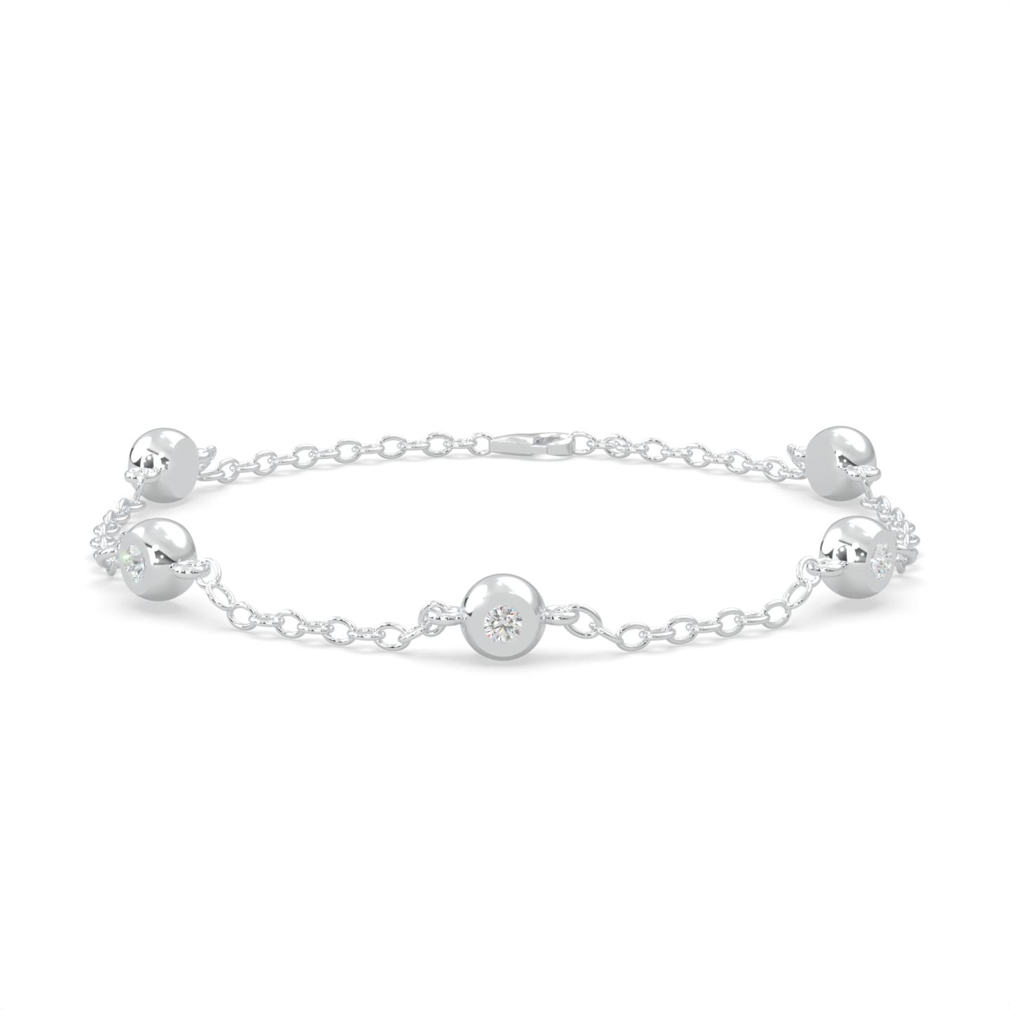 Lands Collection Modern Electrum Canadian 0.09CTW Diamond Tennis Bracelet