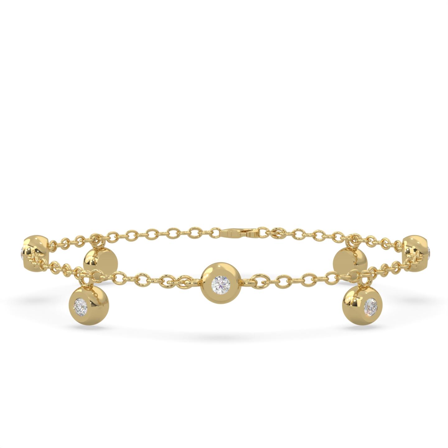 Lands Collection Modern Electrum Canadian 0.09CTW Diamond Tennis Bracelet
