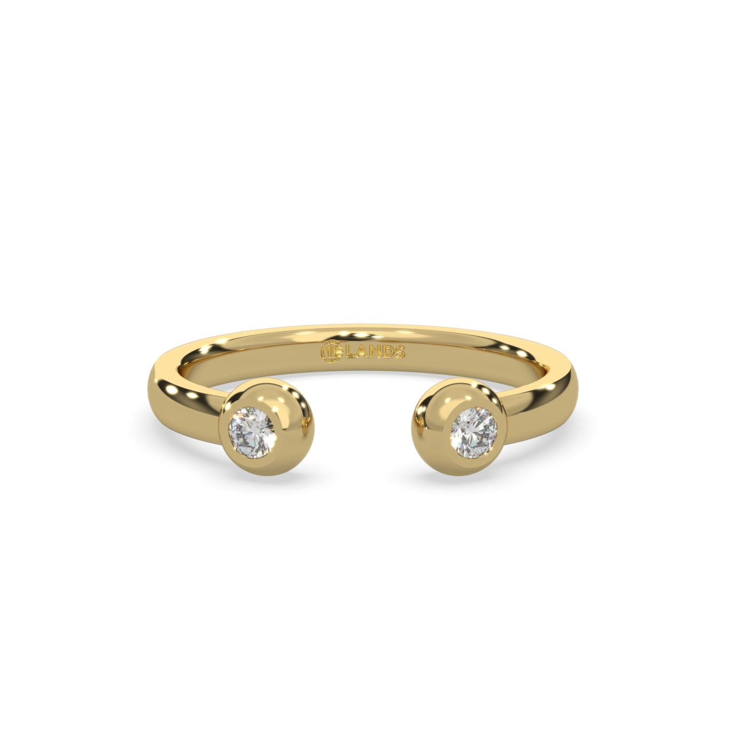 Lands Collection Modern Electrum Canadian Diamond Fashion Ring Size 7