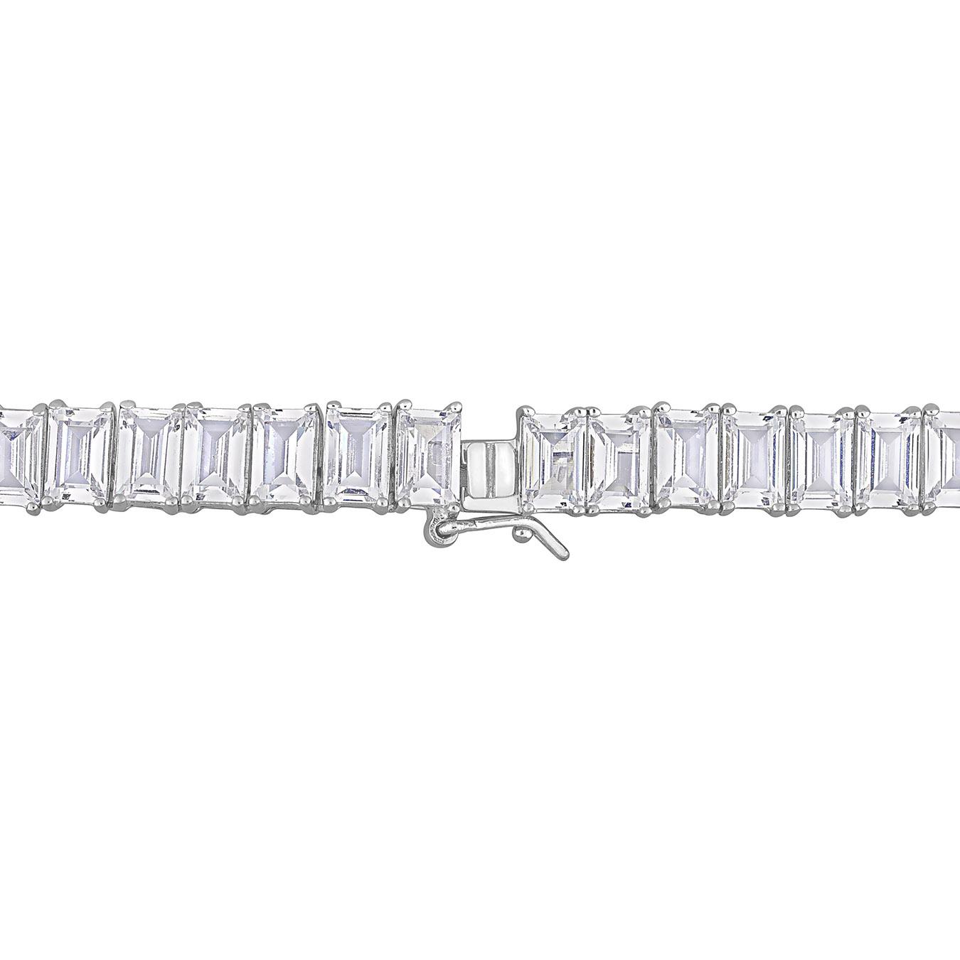Julianna B Sterling Silver Created White Sapphire 18" Necklace