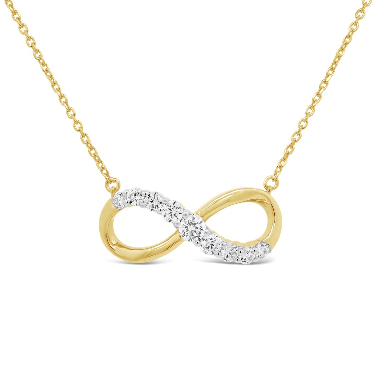 New Brilliance Lab Grown 0.45CTW Diamond Infinity Necklace in 10K Yellow Gold