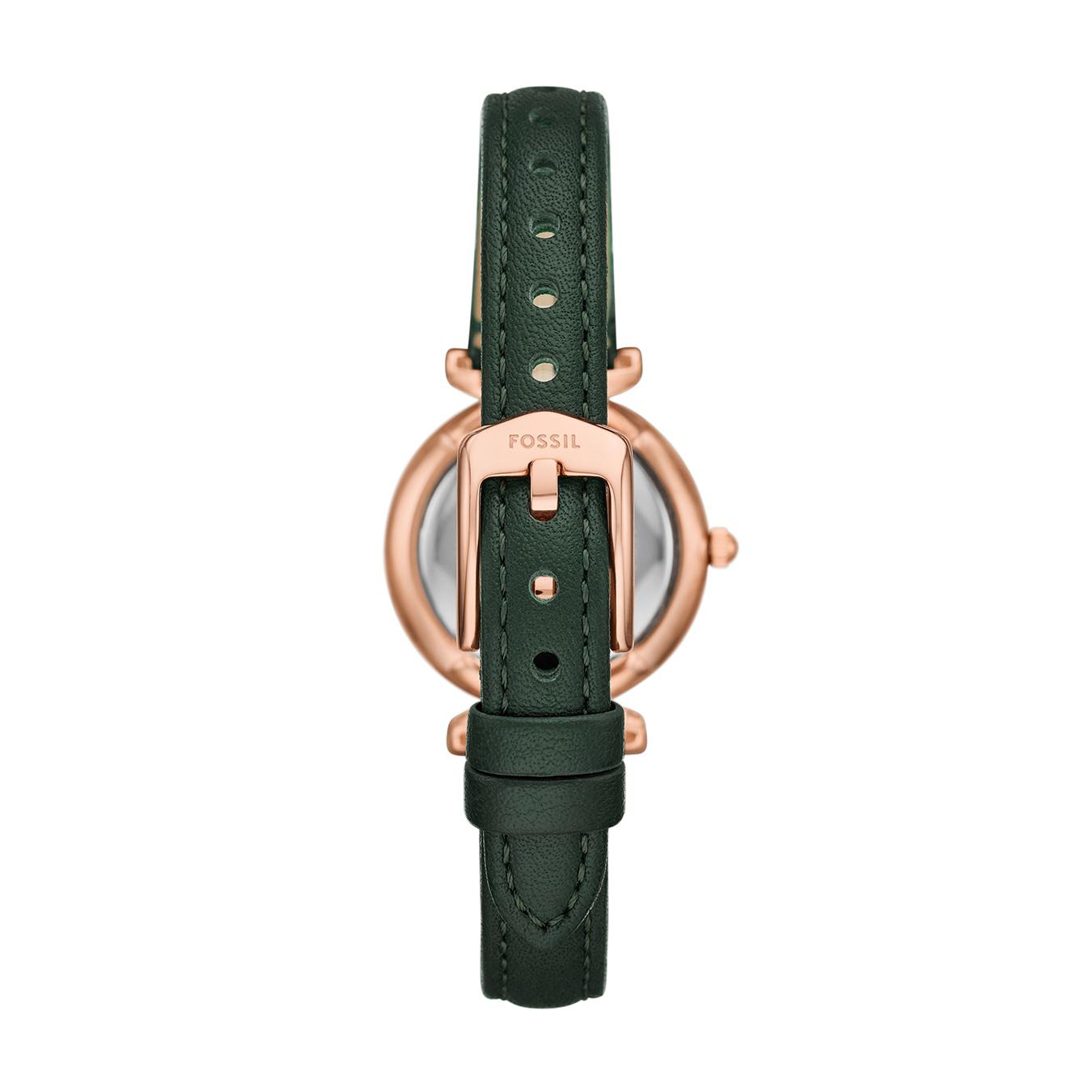 Fossil Women's Carlie Three-Hand Green Leather Watch