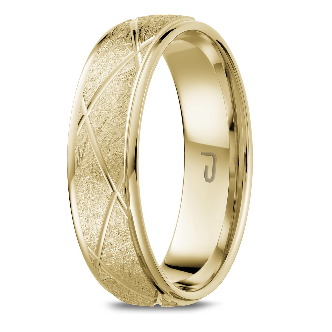 10K Yellow Gold 6mm Carved Band