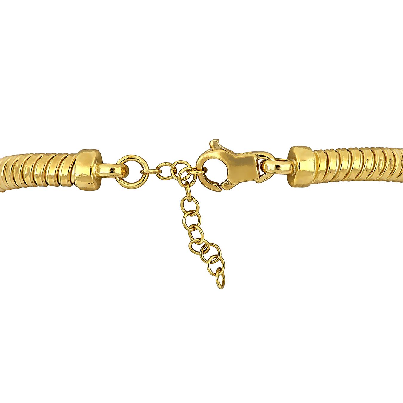Julianna B Yellow Plated Sterling Silver Cubic Zirconia Omega Style Bracelet