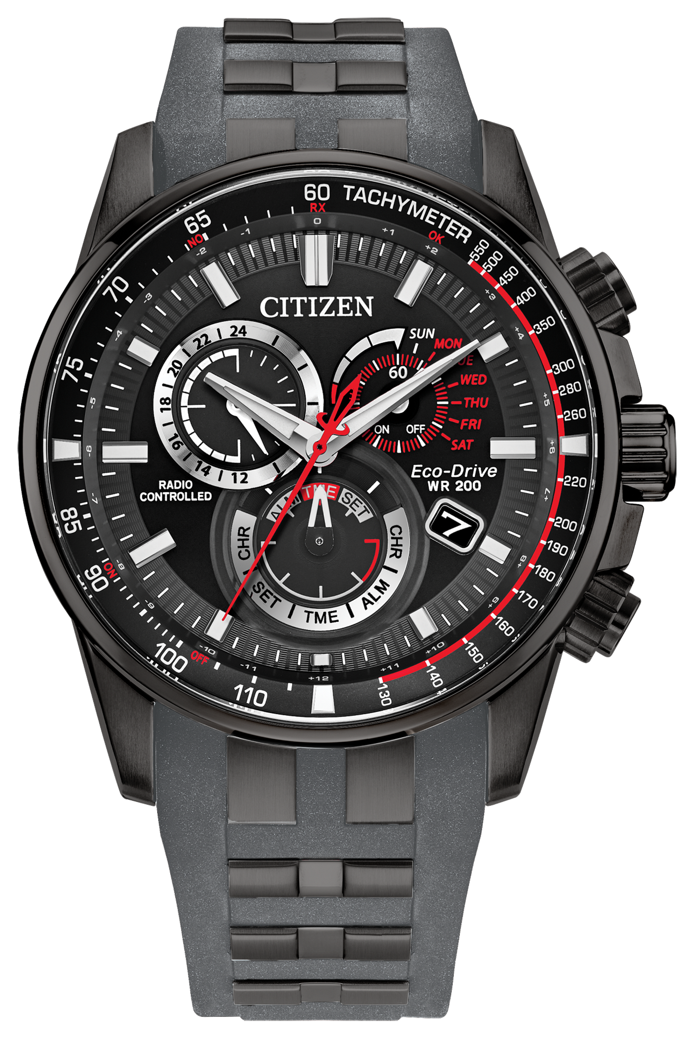 Citizen Men's PCAT Black Dial Atomic Chronograph Watch