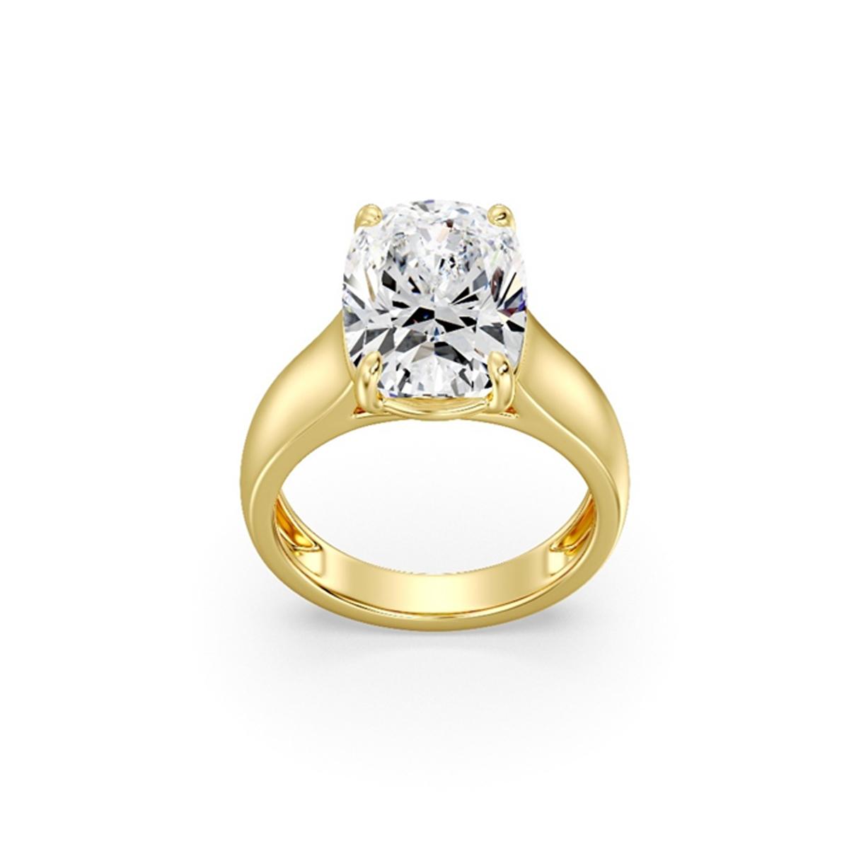 New Brilliance Lab Grown 5.00CT Diamond Solitaire Ring in 14K Yellow Gold