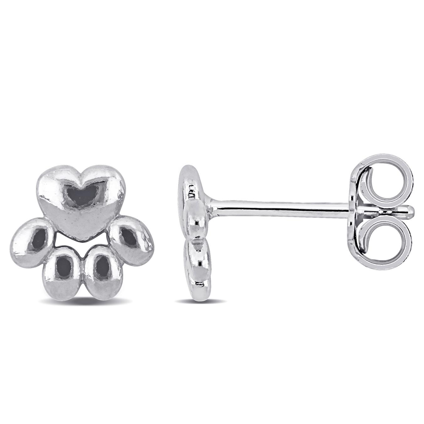 Julianna B Children's Sterling Silver Paw Stud Earrings