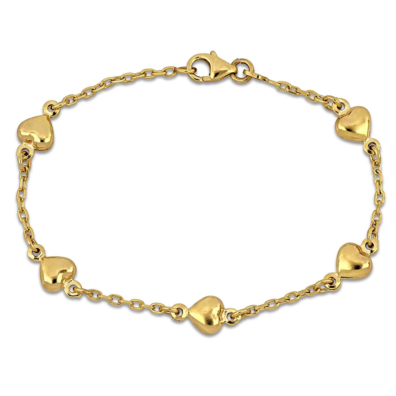 Julianna B Children's 14K Yellow Gold Heart Charm Bracelet 5.5"