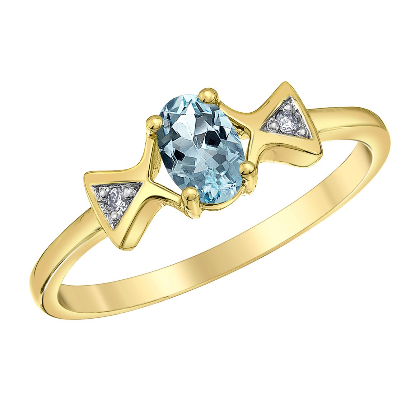10K Yellow Gold Amethyst & Diamond Ring