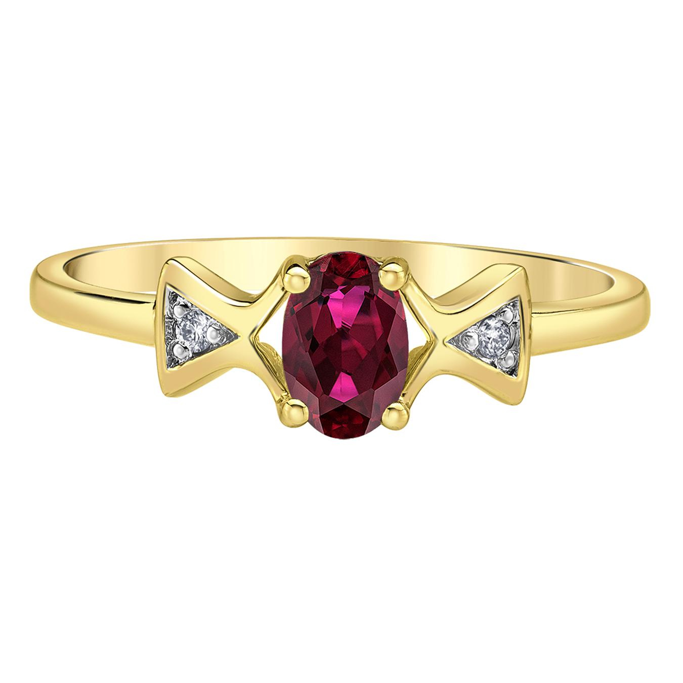 10K Yellow Gold Ruby & Diamond Ring