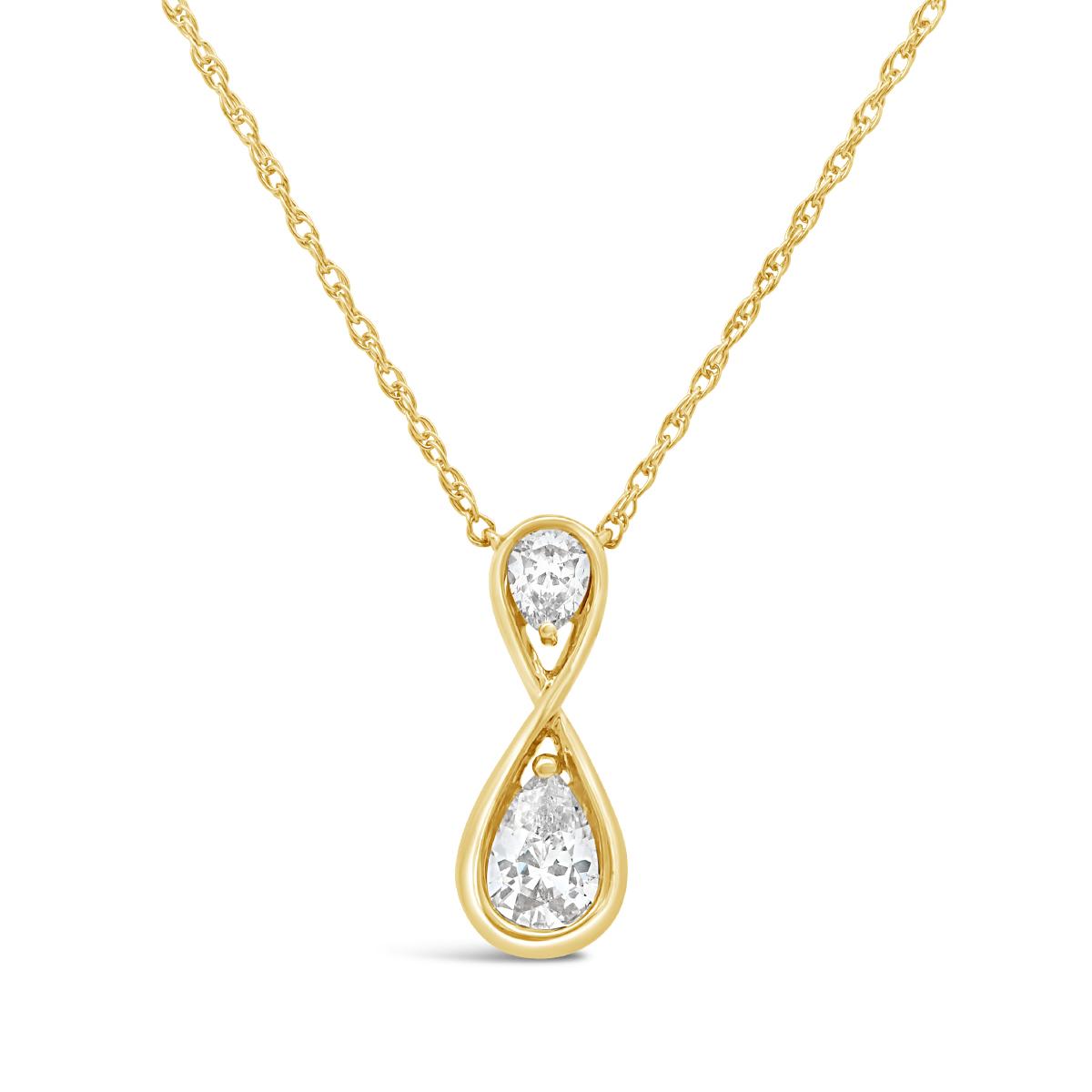 New Brilliance Lab Grown 0.53CTW Diamond Infinity Pendant in 10K Yellow Gold