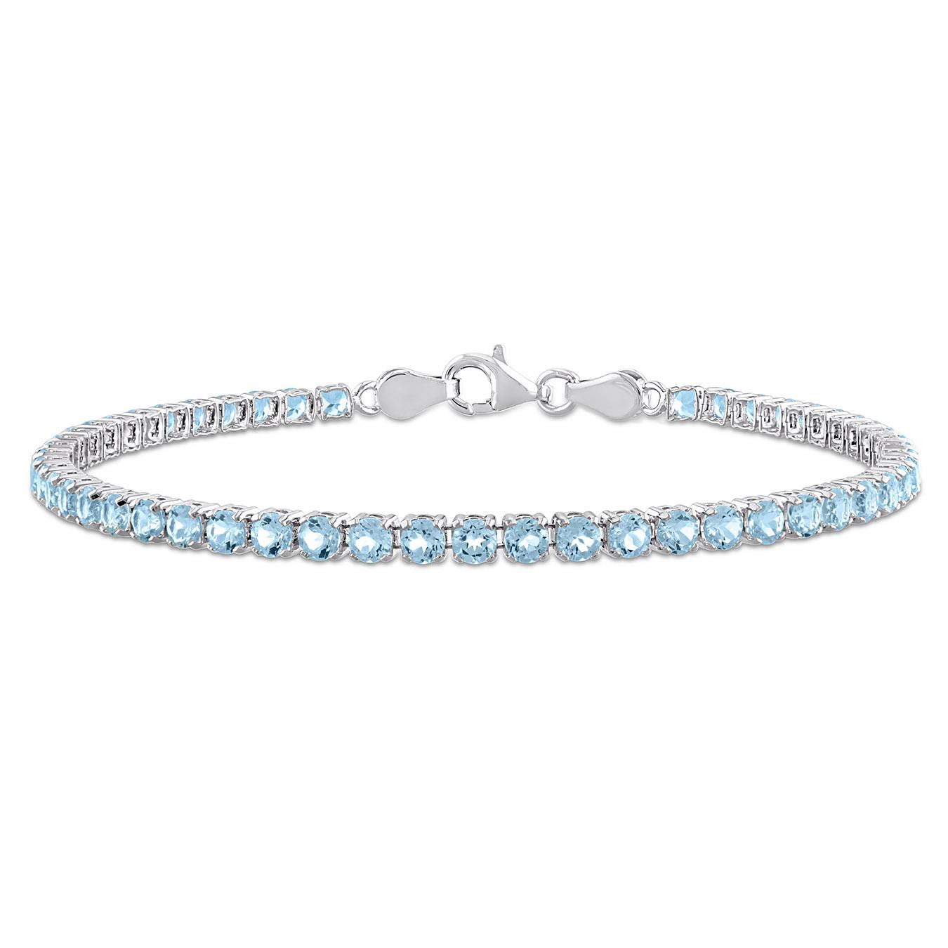 Julianna B Sterling Silver Sky Blue Topaz Tennis Bracelet 7.25"