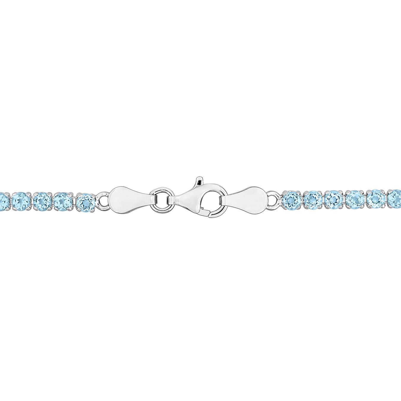 Julianna B Sterling Silver Sky Blue Topaz Tennis Bracelet 7.25"