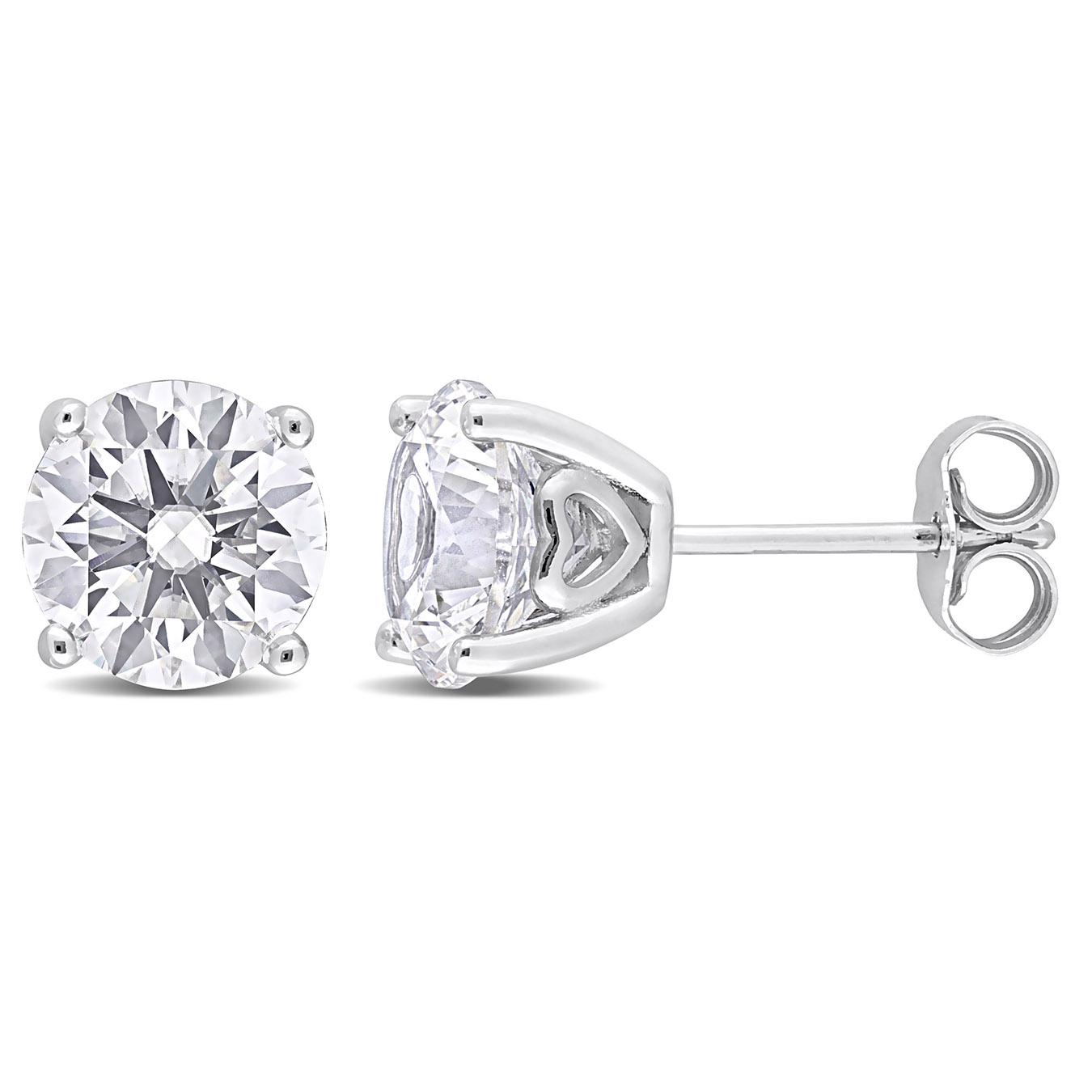 Julianna B Sterling Silver Created White Sapphire Stud Earrings