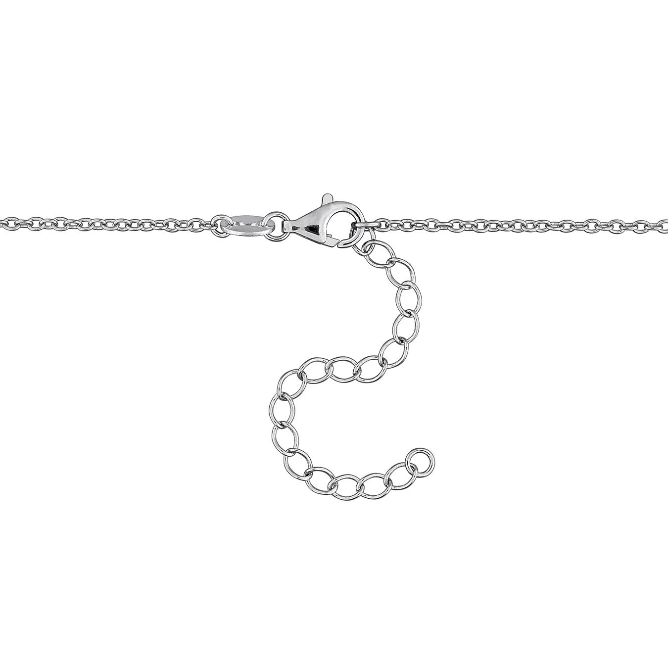 Julianna B Sterling Silver Created White Sapphire Station Necklace 16" + 2" Ext.