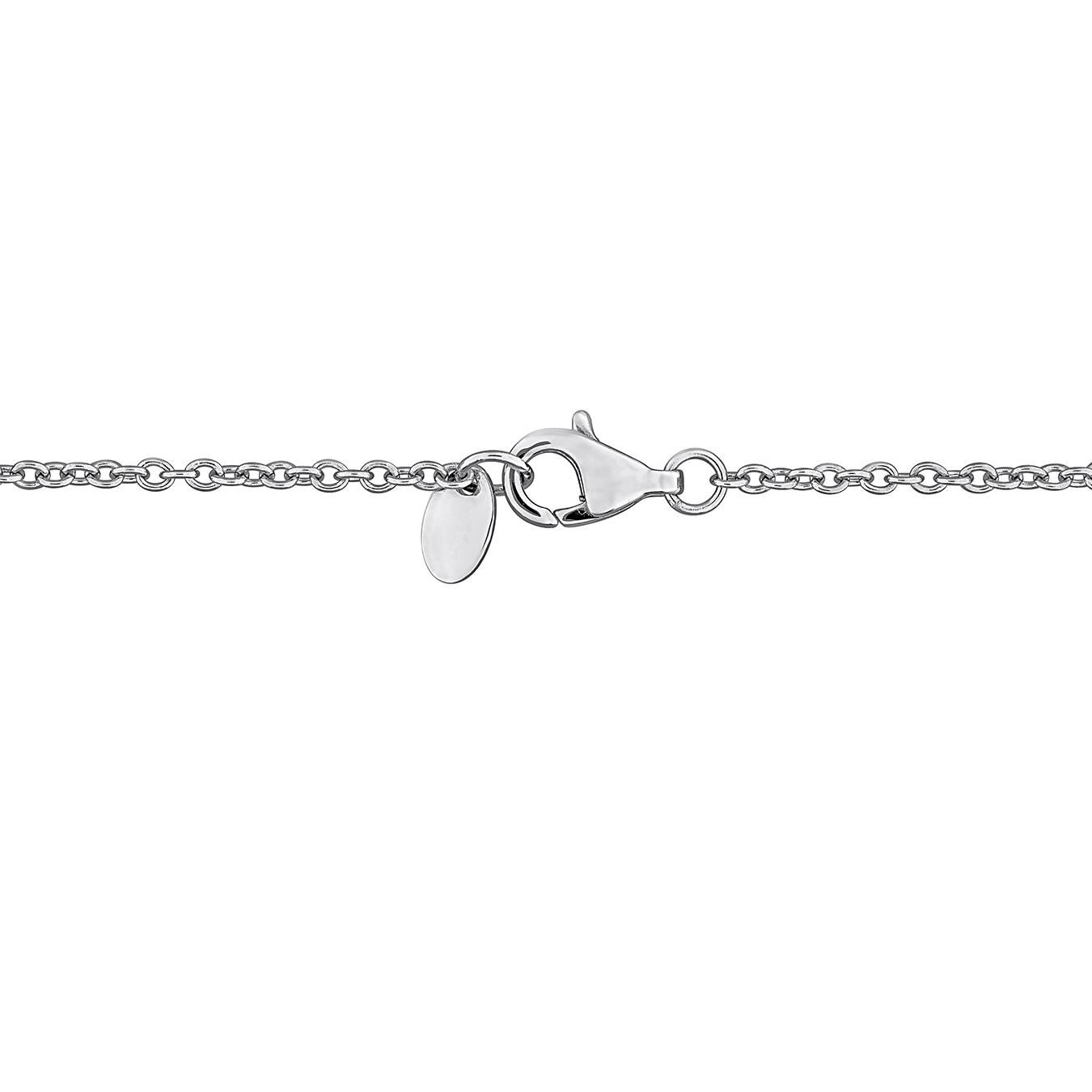 Julianna B Sterling Silver Created White Sapphire Station Bracelet 7"