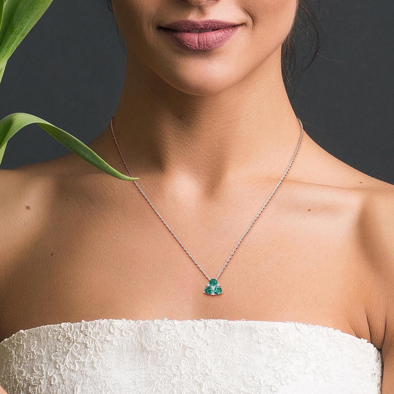 Julianna B Sterling Silver Created Emerald and Created White Sapphire Set