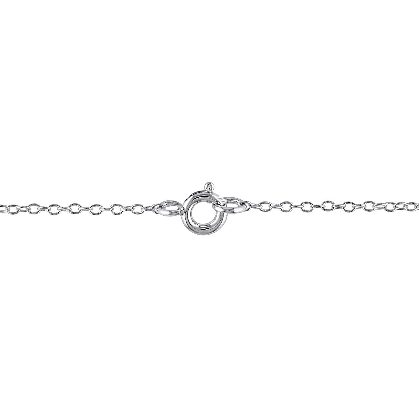 Julianna B Sterling Silver Created Blue Sapphire and Diamond Heart Pendant