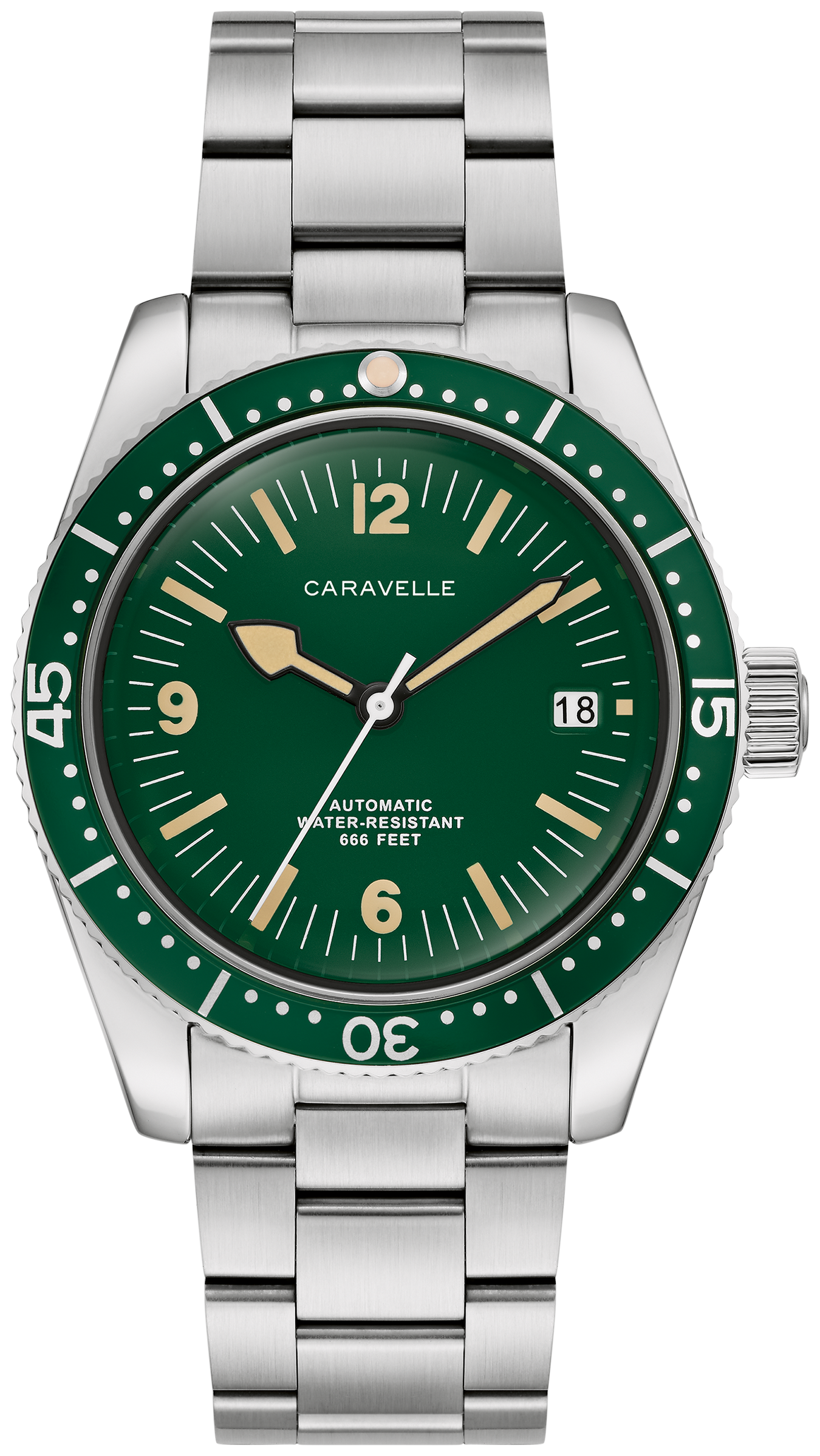 Caravelle Men's Sea Hunter Green Dial Watch