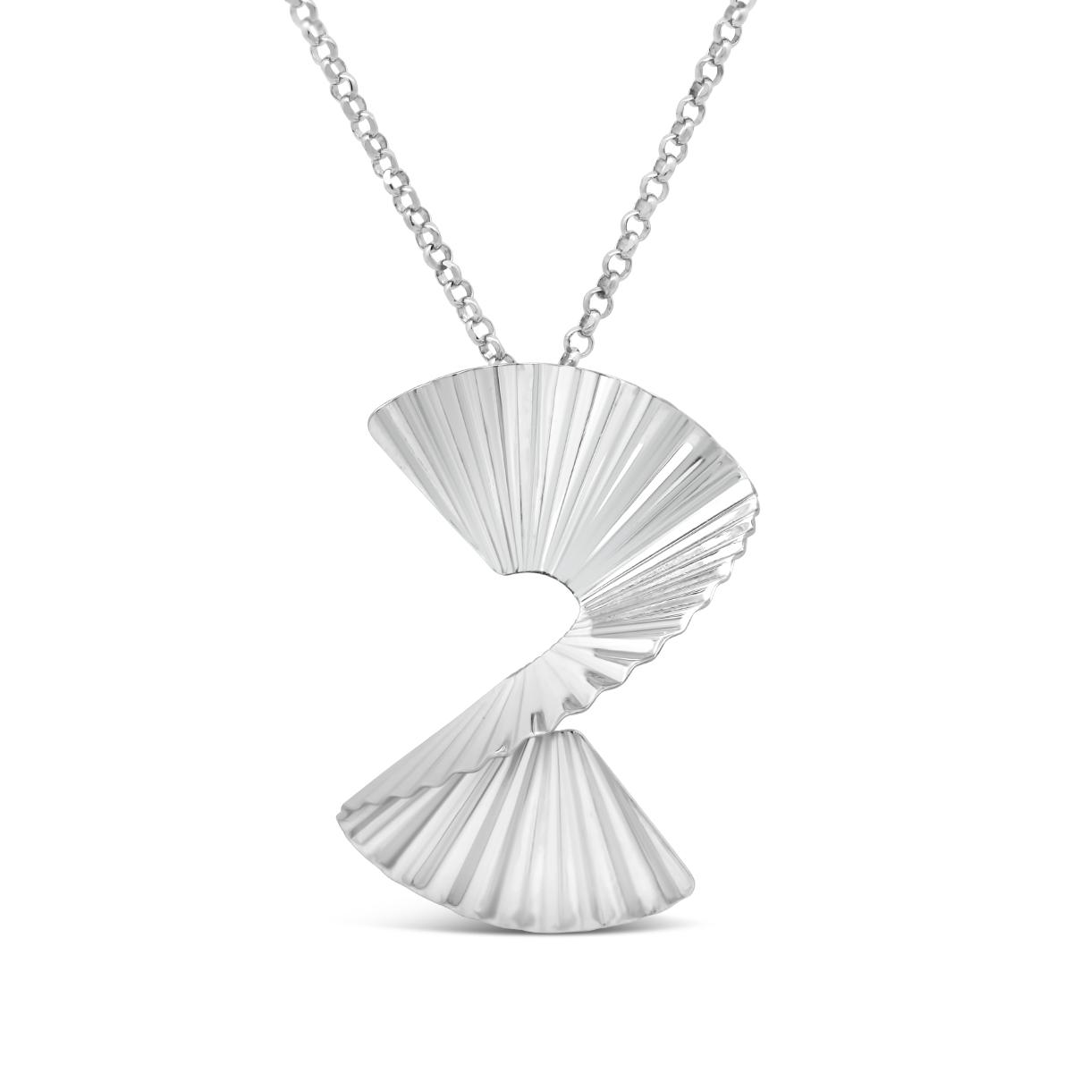 Athena Amore Sterling Silver Swirl Pendant w/Chain 16+2"