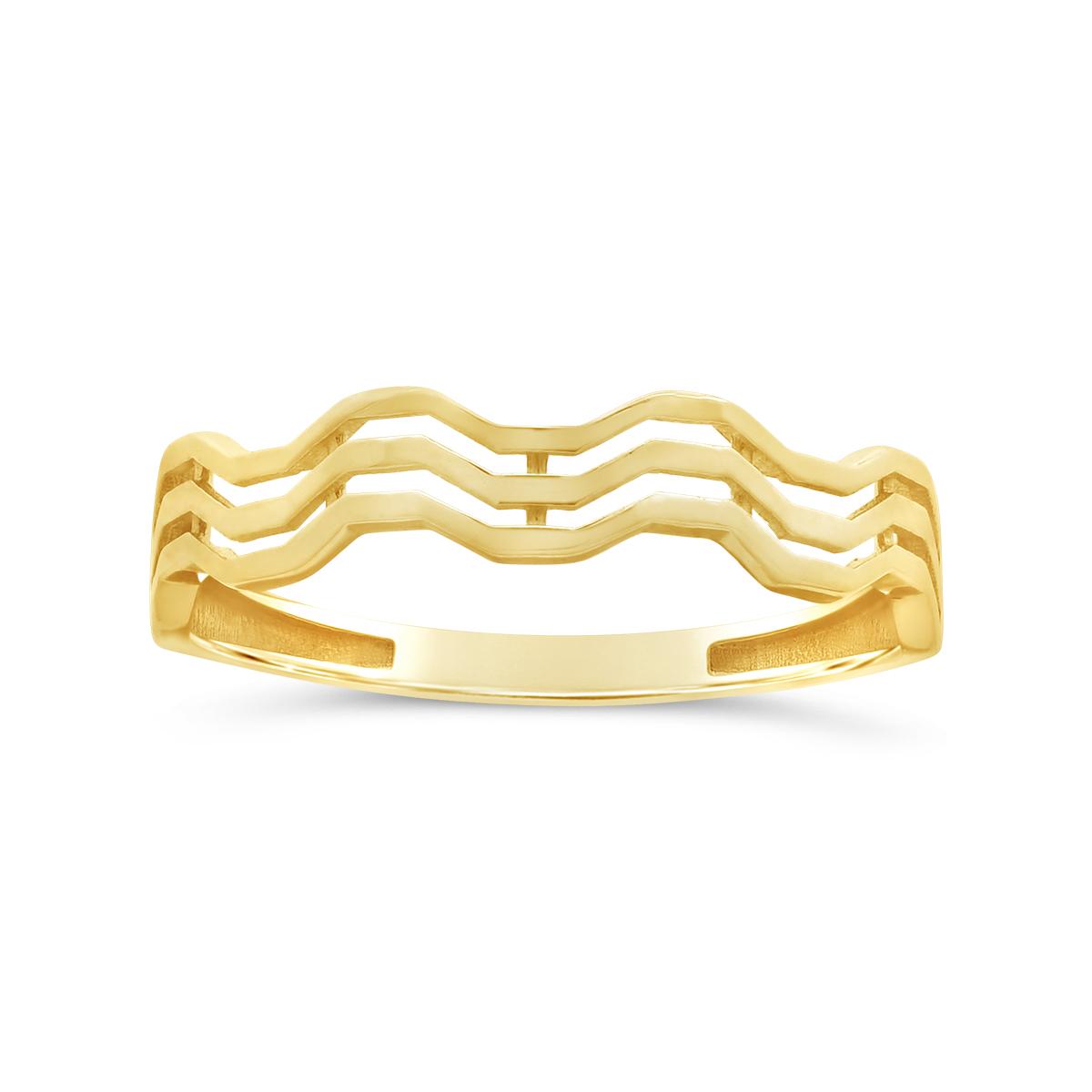 10K Yellow Gold Triple Wave Ring
