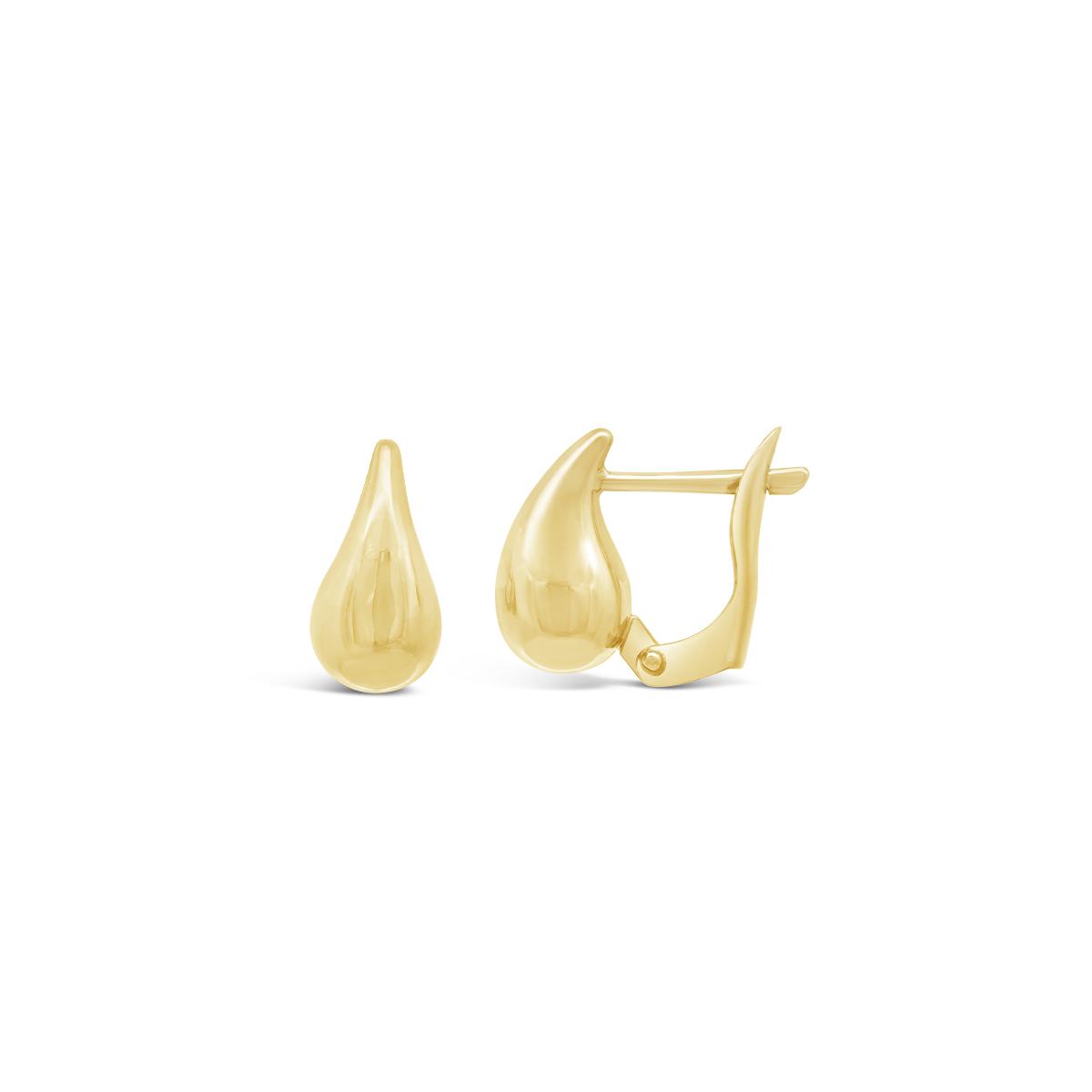 18K Gold Bonded Sterling Silver Teardrop Leverback Earrings