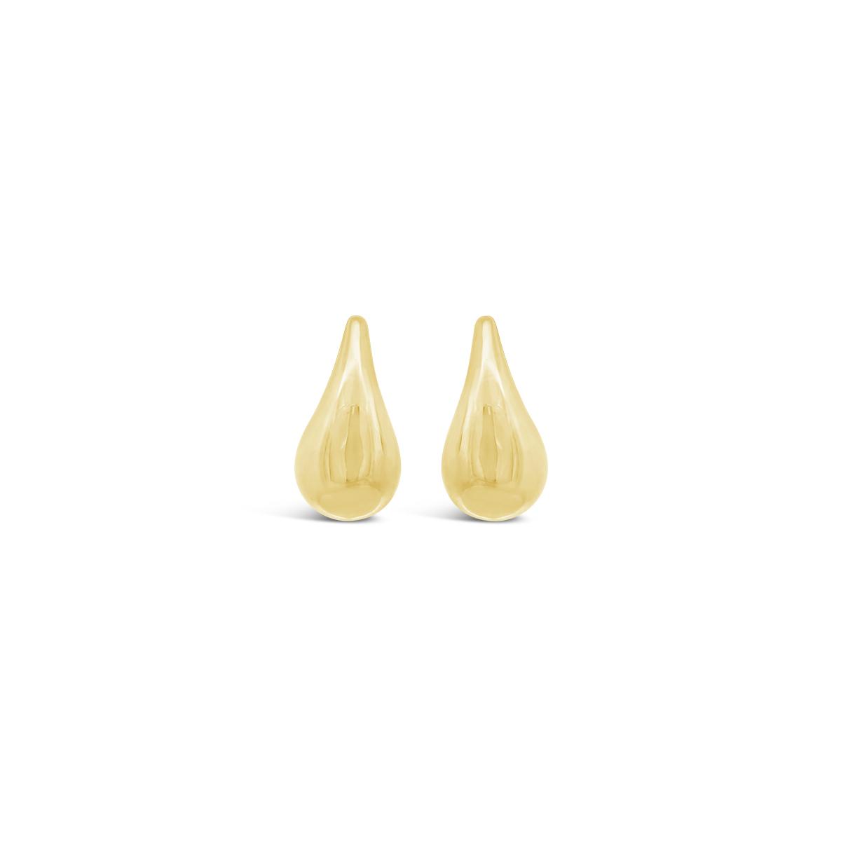 18K Gold Bonded Sterling Silver Teardrop Leverback Earrings